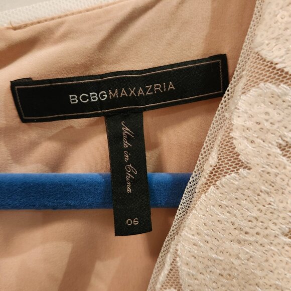 BCBG MAX Azaria Shimmery Cream Sequin Dress - Picture 4 of 7